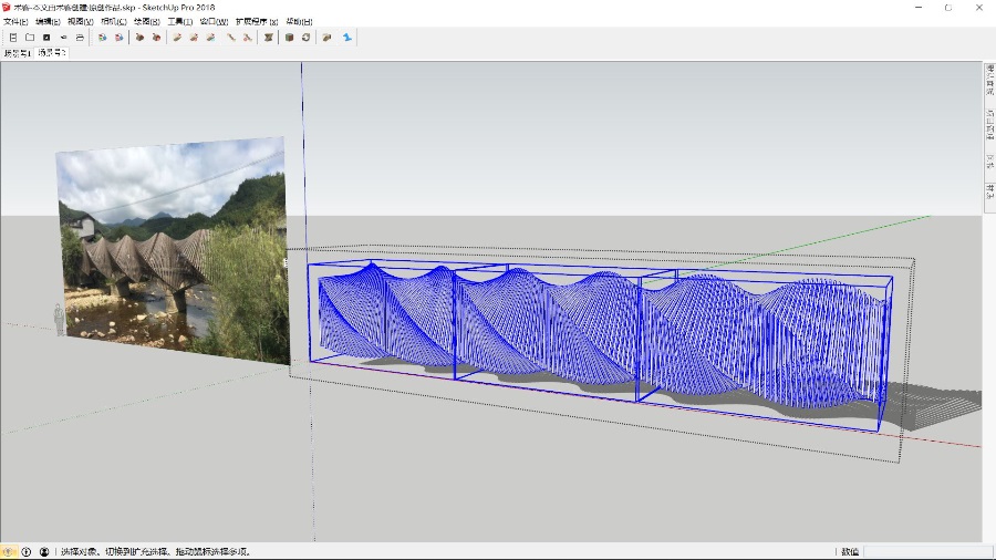 如何60秒创建SketchUp创意扭曲桥