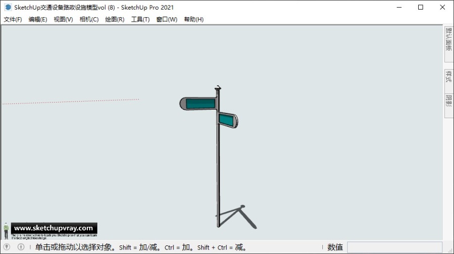 SketchUp交通设备路政设施模型vol.059