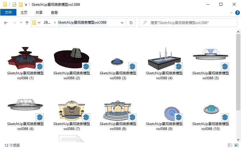 SketchUp景观喷泉模型vol.088