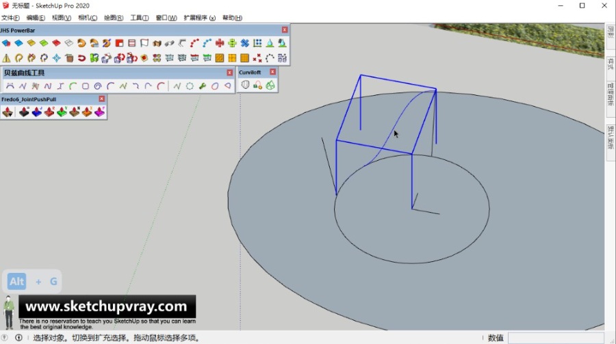 SketchUp草图大师SU创建广东佛山花海竹亭回亭