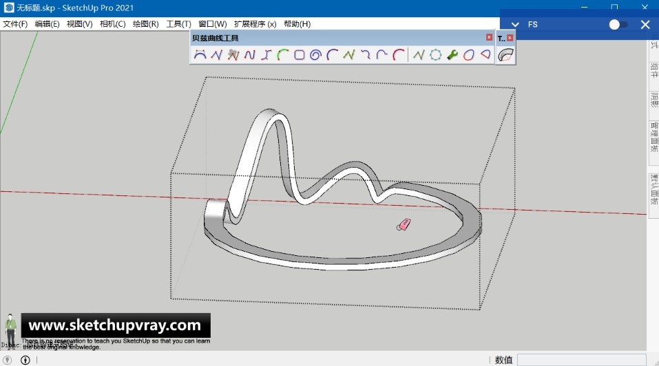 SketchUp草图大师SU创建公共场所混凝土景观装置-Loop环形长椅