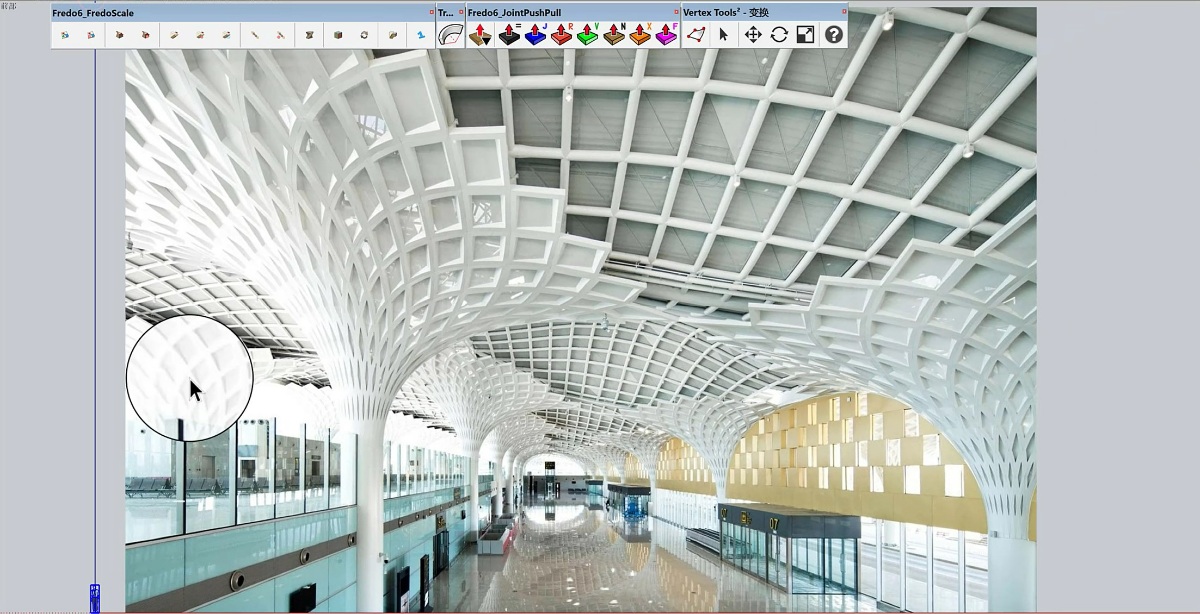 SketchUp创建呼伦贝尔海拉机场造型柱