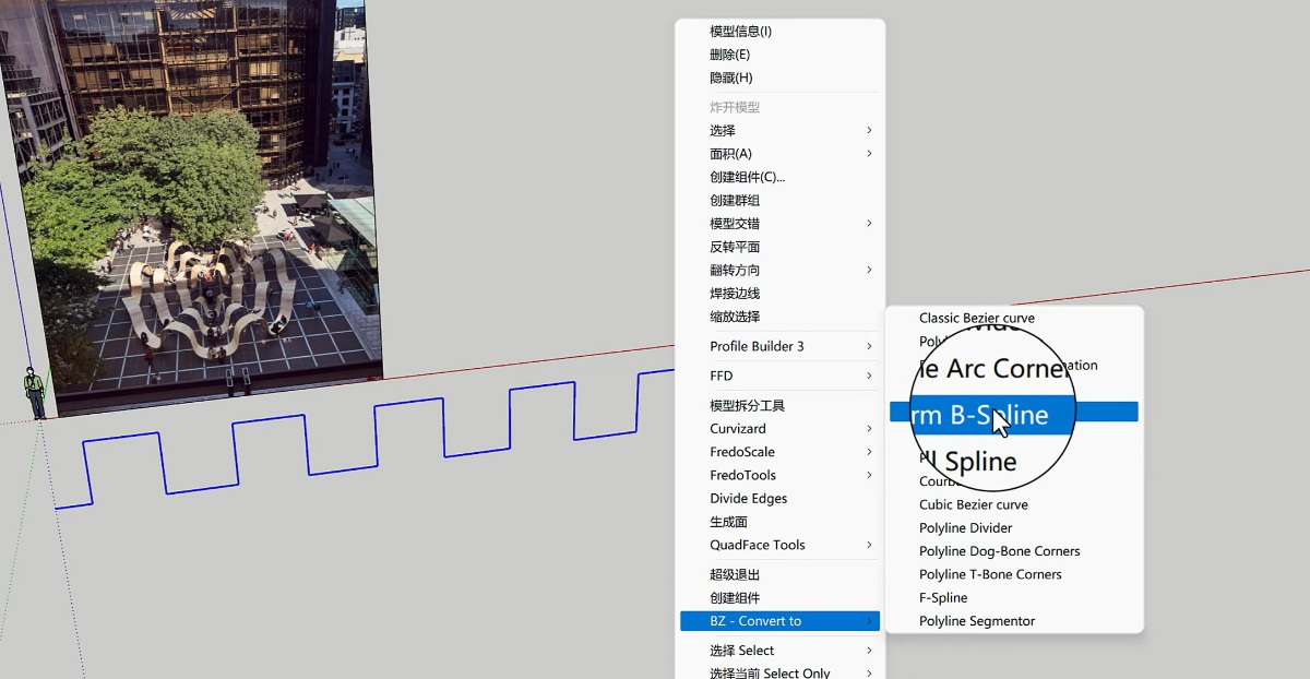 SketchUp草图大师创建英国Please Be Seated地标圆形波浪艺术装置