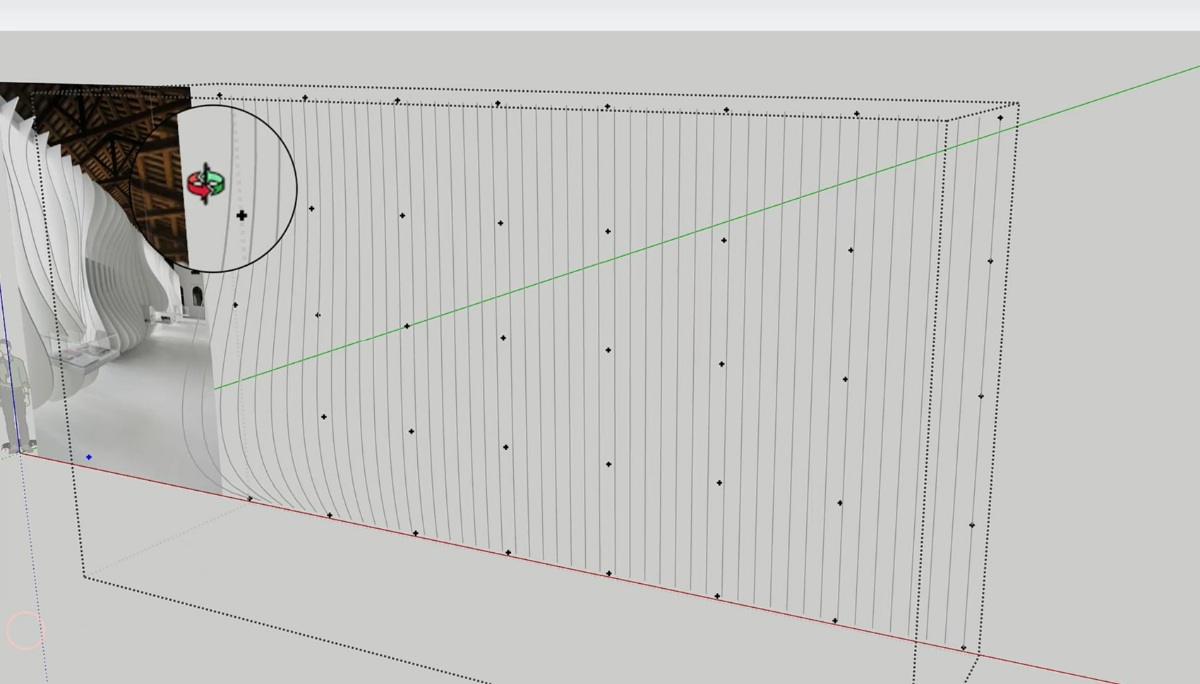 SketchUp草图大师创建室内流动板法拉利博物馆造型墙