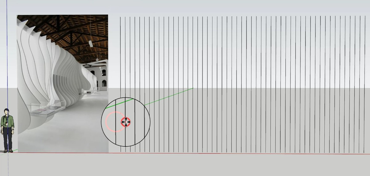 SketchUp草图大师创建室内流动板法拉利博物馆造型墙