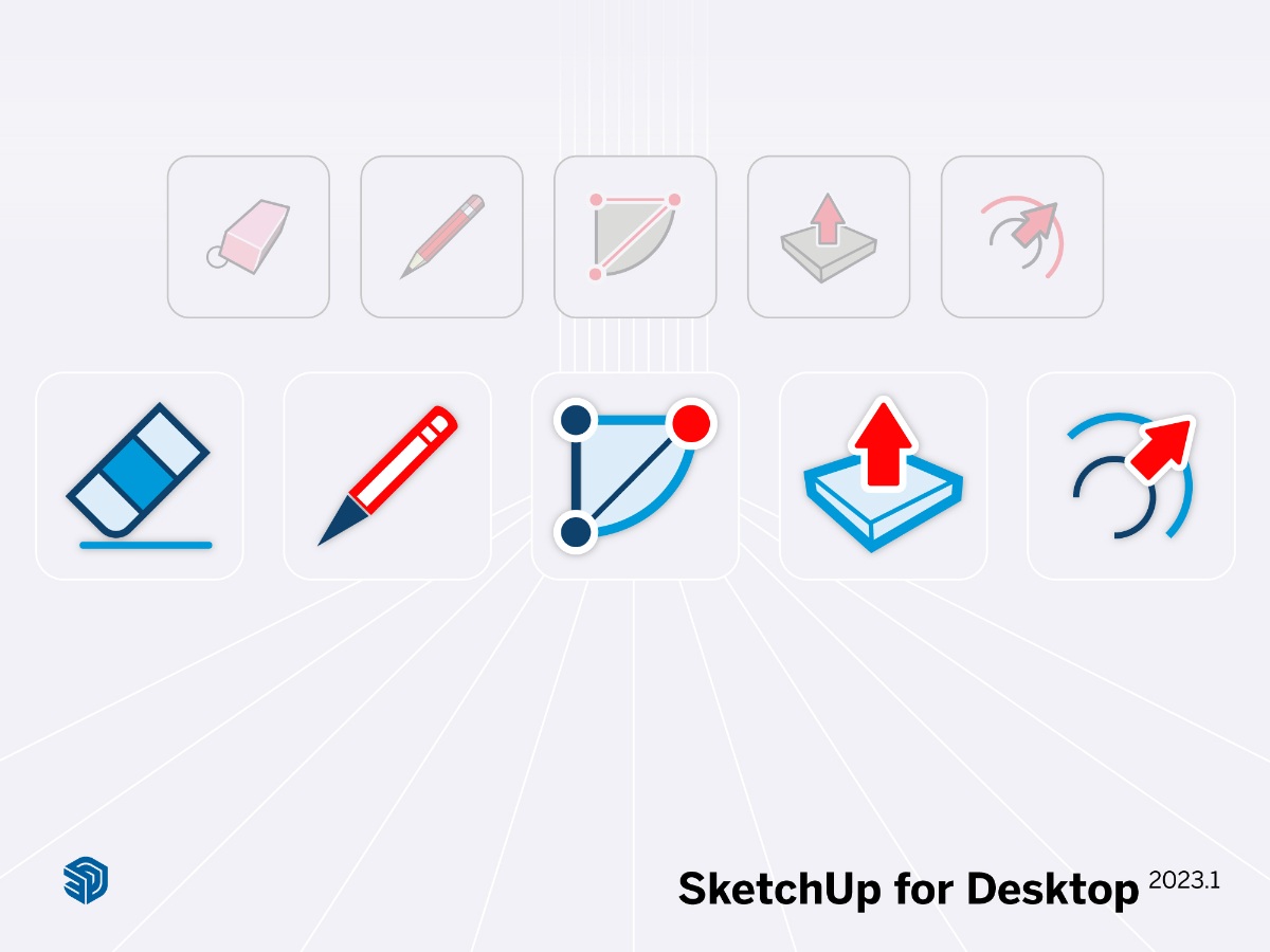 SketchUp换图标啦!SketchUp2023 通过 UI 更新和自定义控件使建模变得“轻而易举”