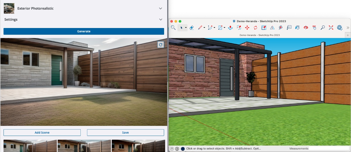 SketchUp with Diffusion 中的 AI 渲染