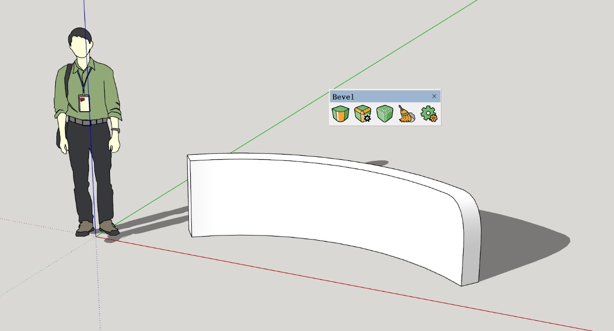 SketchUp草图大师弧形墙体如何倒圆角