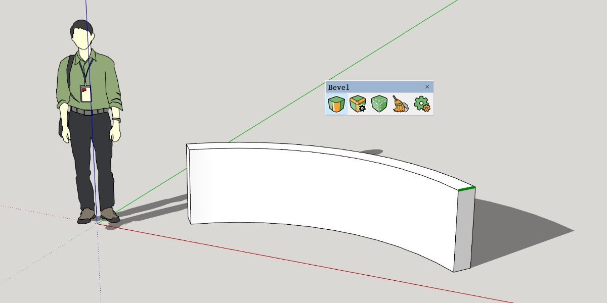 SketchUp草图大师弧形墙体如何倒圆角