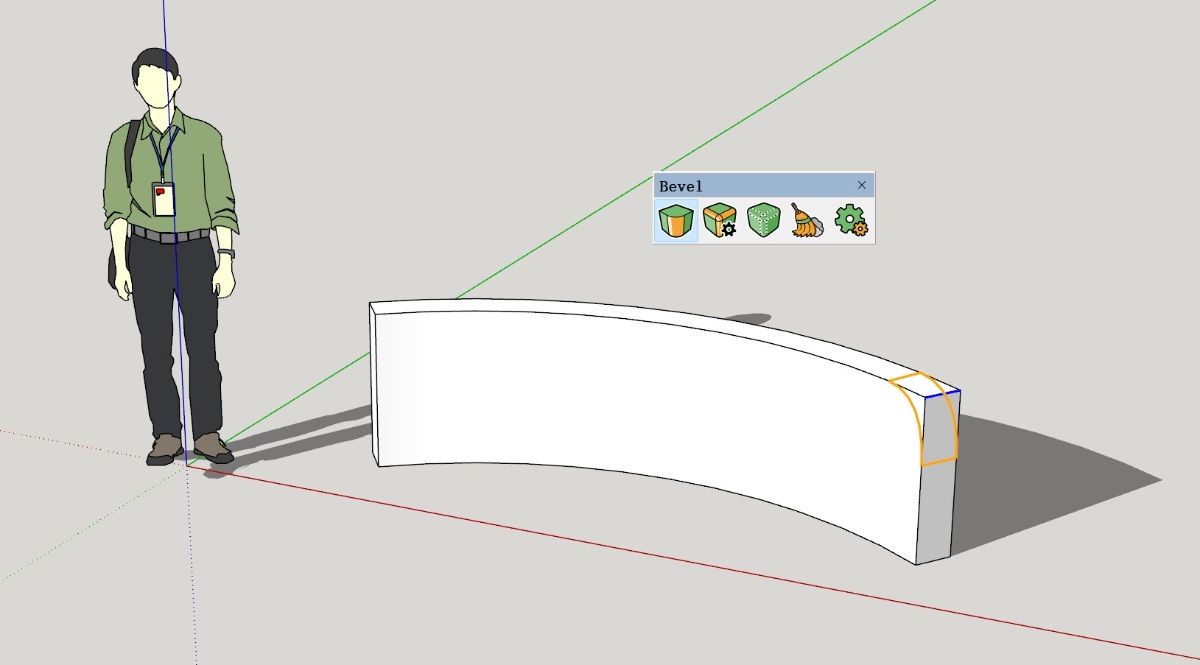 SketchUp草图大师弧形墙体如何倒圆角